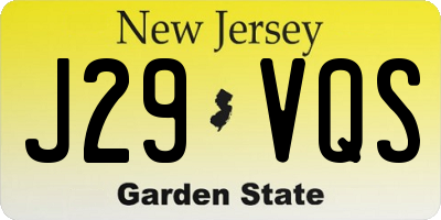 NJ license plate J29VQS