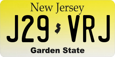 NJ license plate J29VRJ