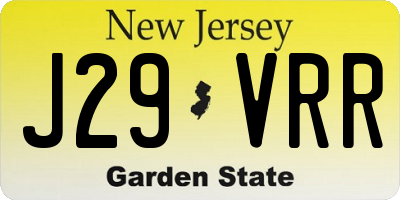 NJ license plate J29VRR