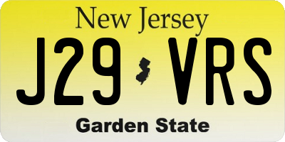 NJ license plate J29VRS