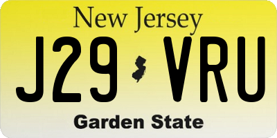 NJ license plate J29VRU