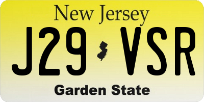 NJ license plate J29VSR