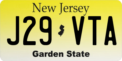 NJ license plate J29VTA