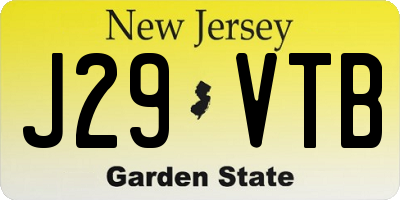 NJ license plate J29VTB