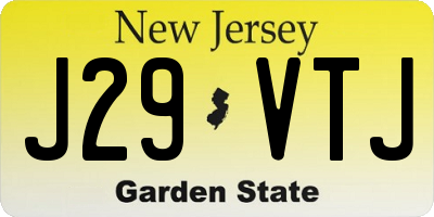 NJ license plate J29VTJ
