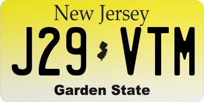 NJ license plate J29VTM