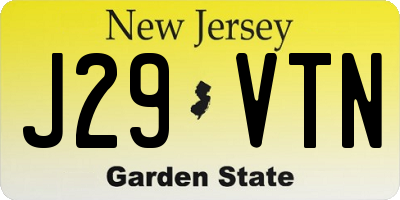 NJ license plate J29VTN