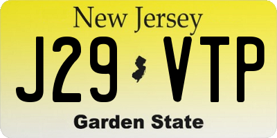 NJ license plate J29VTP