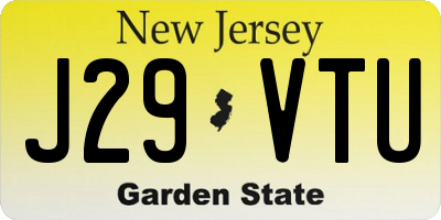 NJ license plate J29VTU