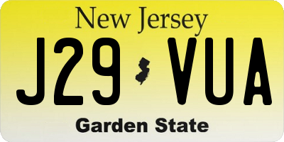NJ license plate J29VUA