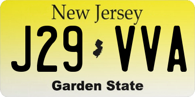 NJ license plate J29VVA