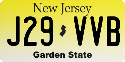 NJ license plate J29VVB