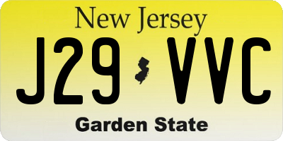 NJ license plate J29VVC