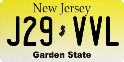 NJ license plate J29VVL
