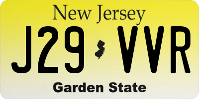NJ license plate J29VVR