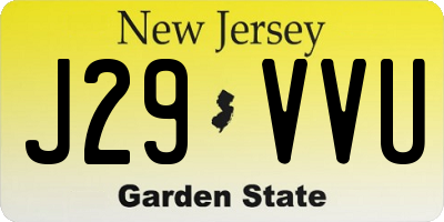NJ license plate J29VVU