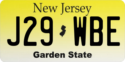 NJ license plate J29WBE