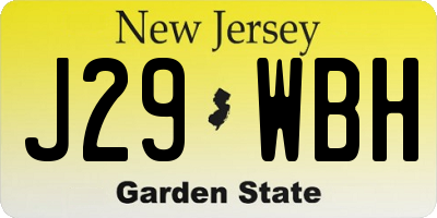 NJ license plate J29WBH