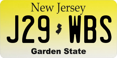 NJ license plate J29WBS