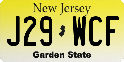 NJ license plate J29WCF