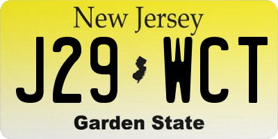 NJ license plate J29WCT