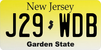 NJ license plate J29WDB