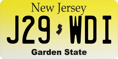 NJ license plate J29WDI