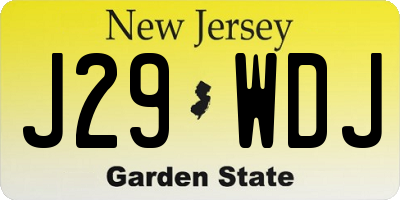NJ license plate J29WDJ