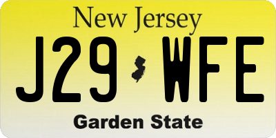 NJ license plate J29WFE