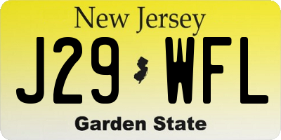 NJ license plate J29WFL