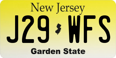 NJ license plate J29WFS