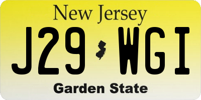 NJ license plate J29WGI