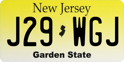 NJ license plate J29WGJ