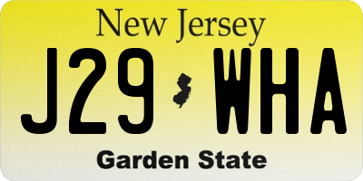 NJ license plate J29WHA