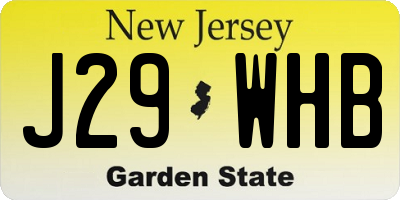 NJ license plate J29WHB