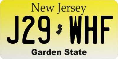 NJ license plate J29WHF