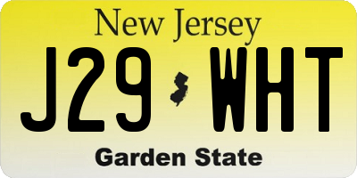 NJ license plate J29WHT