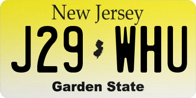 NJ license plate J29WHU