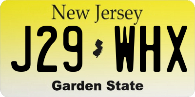 NJ license plate J29WHX