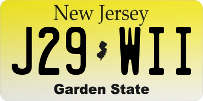 NJ license plate J29WII