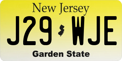 NJ license plate J29WJE