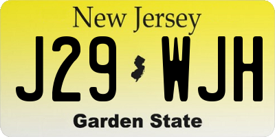 NJ license plate J29WJH