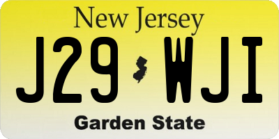NJ license plate J29WJI