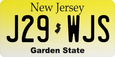 NJ license plate J29WJS
