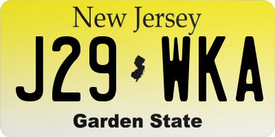 NJ license plate J29WKA