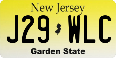 NJ license plate J29WLC