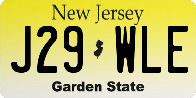 NJ license plate J29WLE