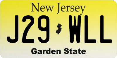 NJ license plate J29WLL