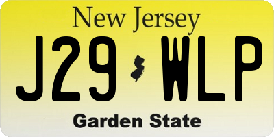NJ license plate J29WLP