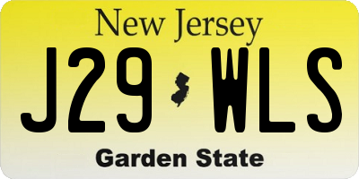 NJ license plate J29WLS